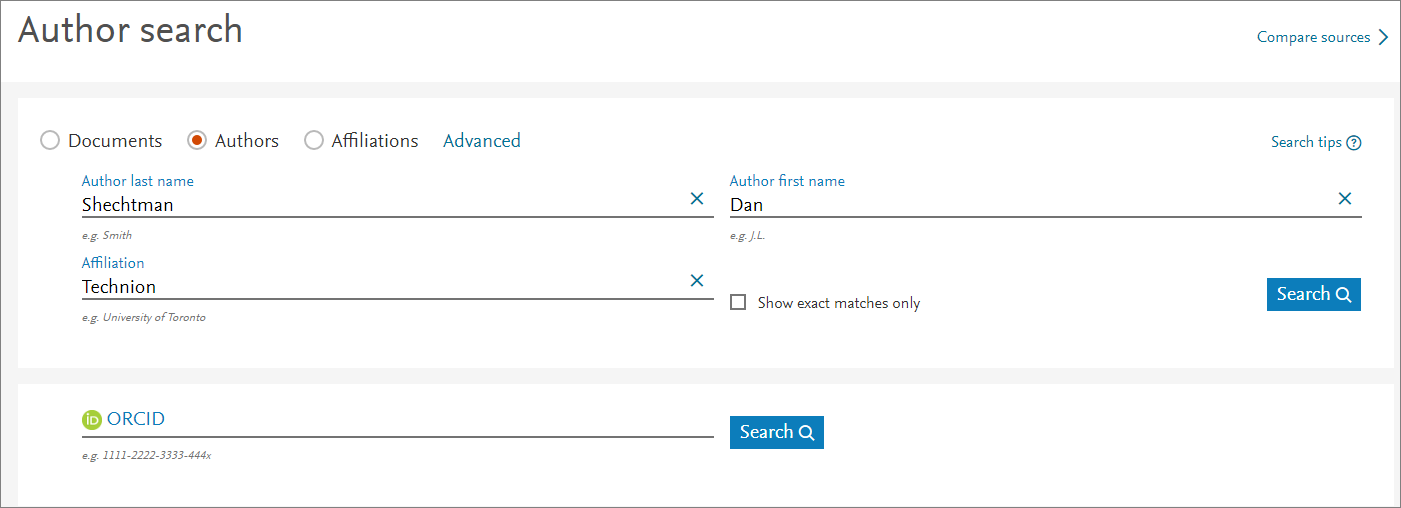 Scopus Author Search