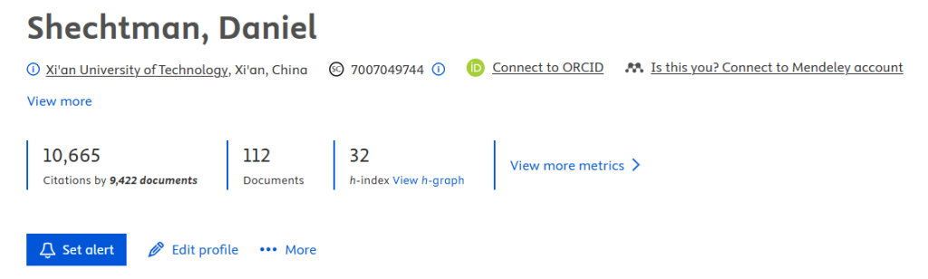 Scopus profile Shechtman D.