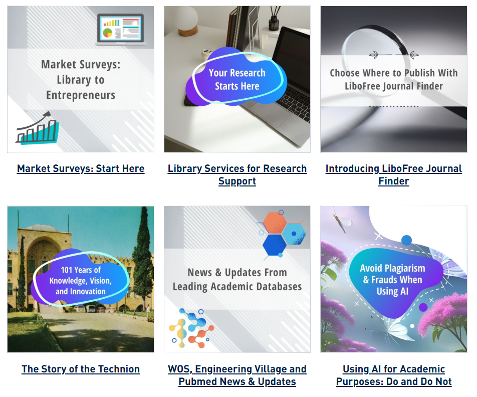 Content of Technion libraries newsletter number 12